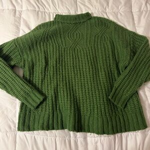 AERIE GREEN MOCKNECK SWEATER